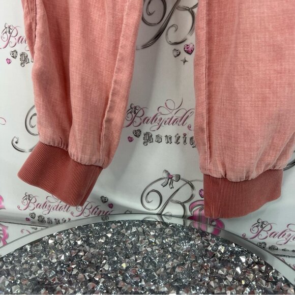 Splendid joggers orange Rose Pink Textured Fabric pockets pants cargo - Picture 3 of 8